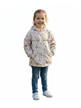 Max Studio Kids Floral Hooded Raincoat Girls Size 3T Pink Windbreaker Jacket